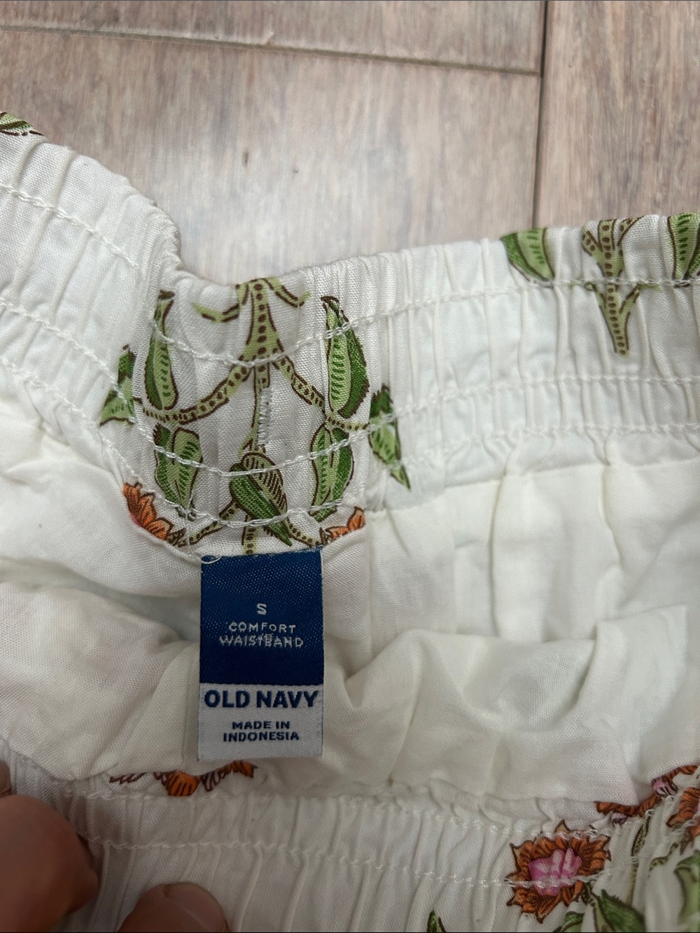 White Floral Boho Skort with Pink Border size S - Picture 6 of 14